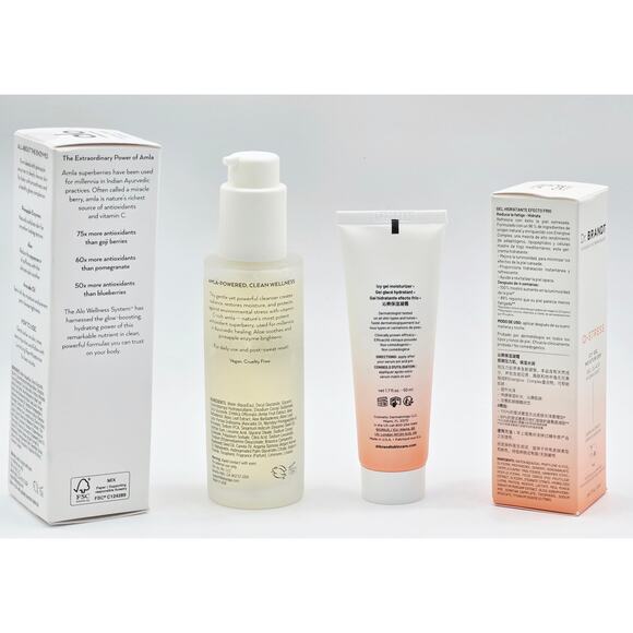 ALO GLOW Enzyme Facial Cleanser 3.2 oz & Dr. Brandt Icy Gel Moisturizer 1.7 oz - Picture 2 of 5